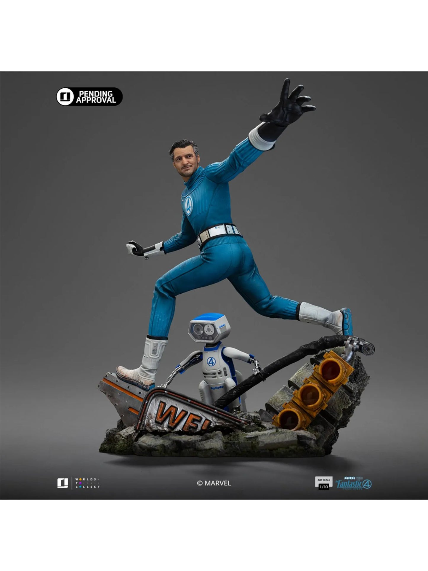 032026 - Les 4 Fantastiques - Mr.Fantastique et H.E.R.B.I.E - Statuette Iron Studio