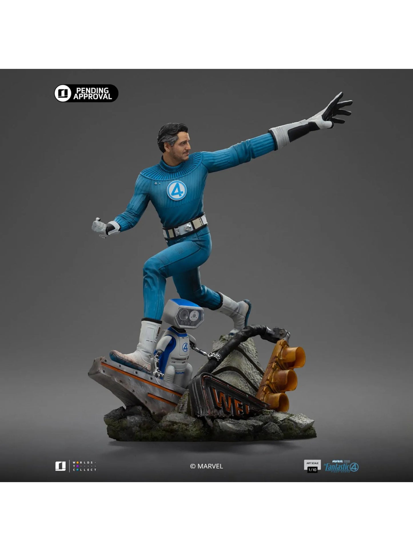 032026 - Les 4 Fantastiques - Mr.Fantastique et H.E.R.B.I.E - Statuette Iron Studio