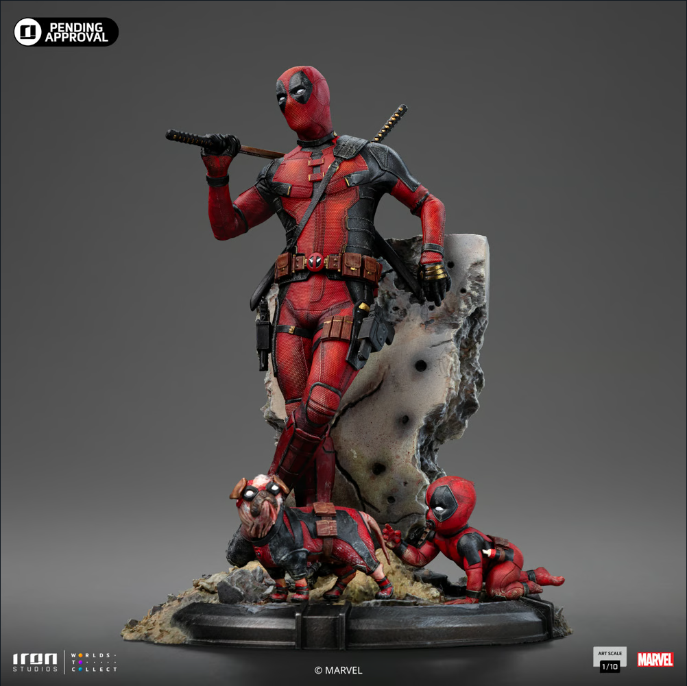 102025 - Deadpool 3 - Deadpool avec Dogpool - Statuette Iron Studio
