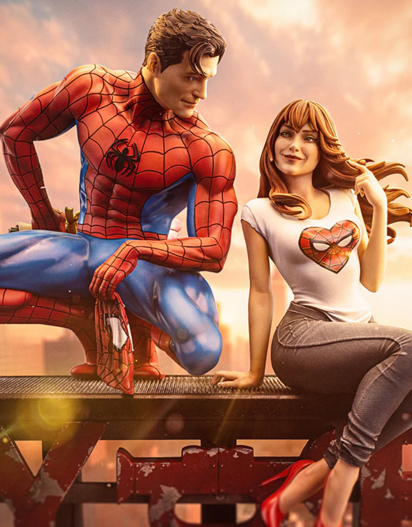 082026 - Spider-Man statuette - Spider-Man & Mary Jane - Diorama Iron Studio