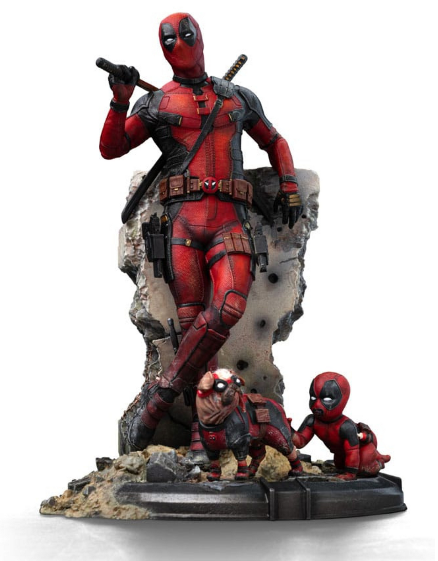 102025 - Deadpool 3 - Deadpool avec Dogpool - Statuette Iron Studio