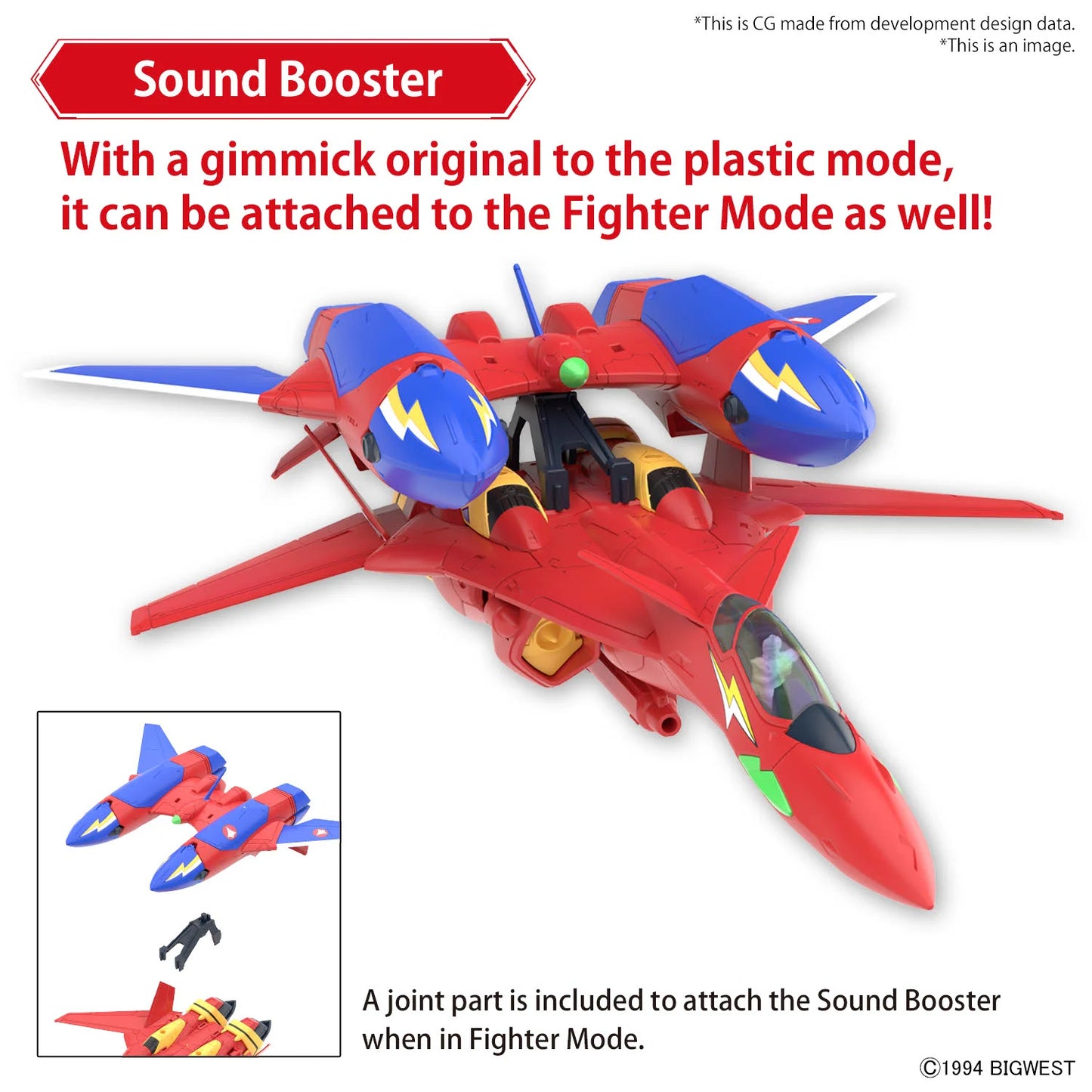Macross - HG 1/100 VF-19 Custom Fire Valkyrie + Sound Boost - Maquette Bandai