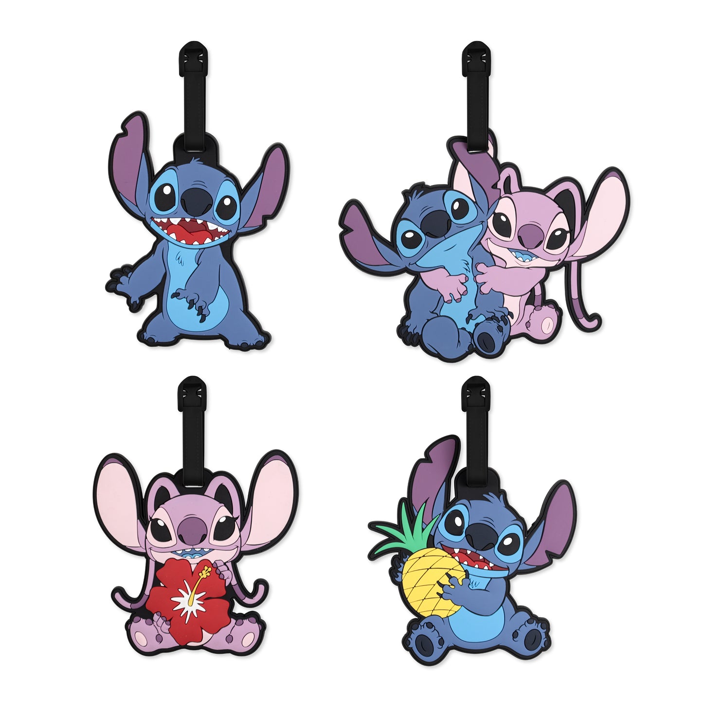 DISNEY – Set d’étiquettes à bagages Stitch & Angel (4 pcs)