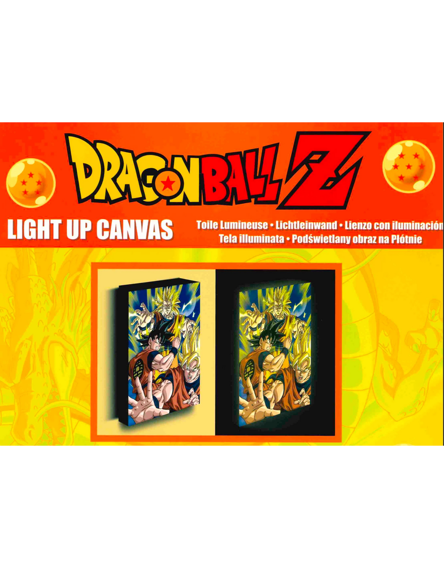 DRAGON BALL Z - Goku Evolution - Canvas Lumineux 40X30 Cm