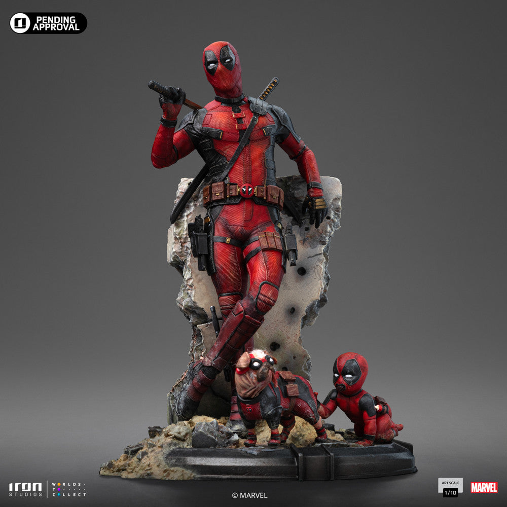 102025 - Deadpool 3 - Deadpool avec Dogpool - Statuette Iron Studio
