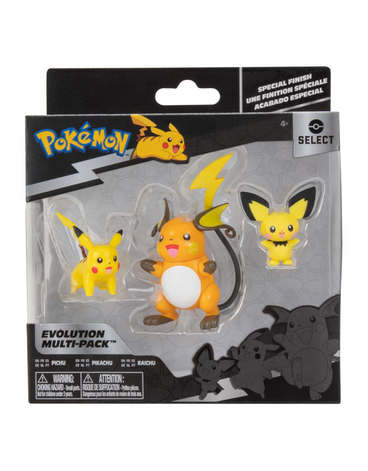 Pokémon - Pichu, Pikachu, Raichu - pack 3 figurines Select Evolution