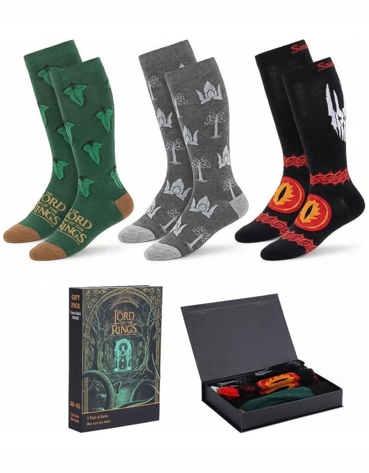 082026 - Le Seigneur des Anneaux - Chaussettes Pack de 3 (38-45) - Goodies Cerdà