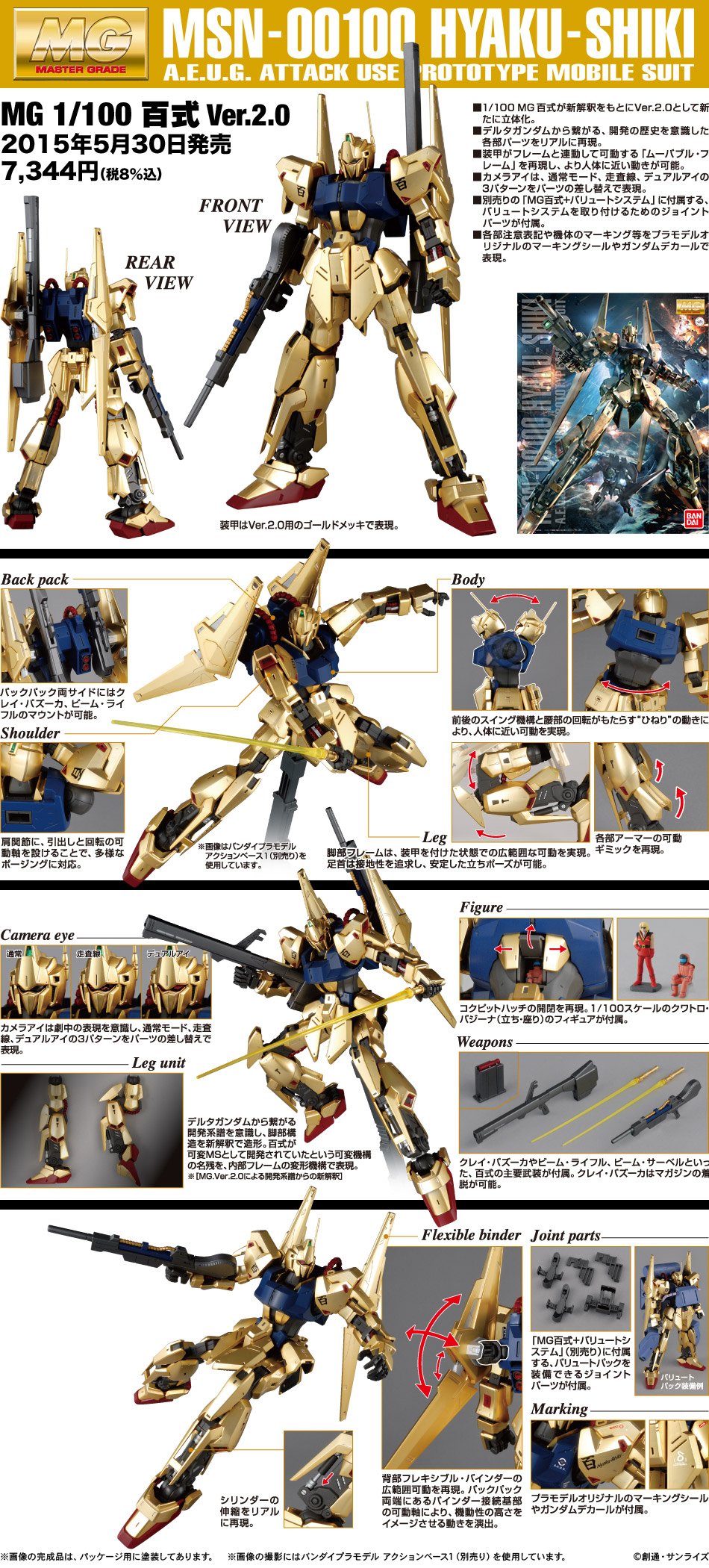 Gundam - MG 1/100 Hyakushiki ver.2.0 - Gunpla