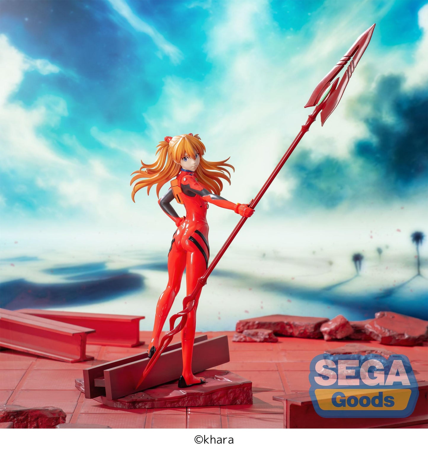 Evangelion Figurine Asuka X Spear of Cassius Luminasta Sega 20 cm