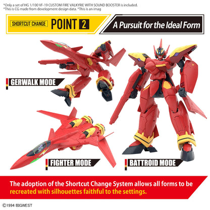 Macross - HG 1/100 VF-19 Custom Fire Valkyrie + Sound Boost - Maquette Bandai