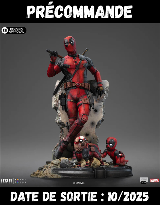 102025 - Deadpool 3 - Deadpool avec Dogpool - Statuette Iron Studio