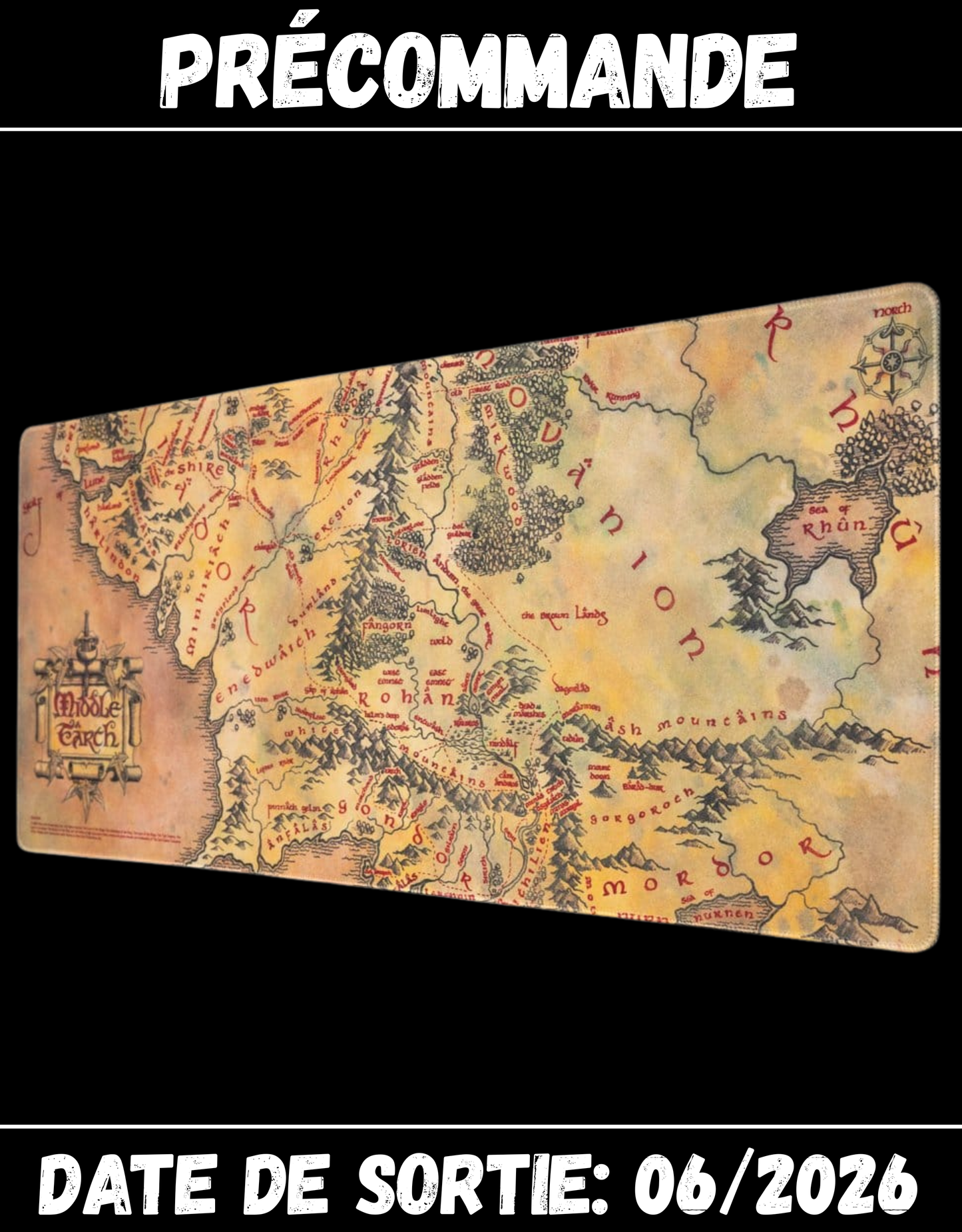 062026 - Seigneur des Anneaux - Terre du Milieu - Tapis de Souris XL