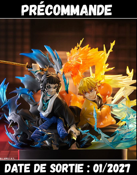 012027 - Demon Slayer: Kimetsu no Yaiba - Zenitsu Agatsuma & Kaigaku - Statuette Aniplex
