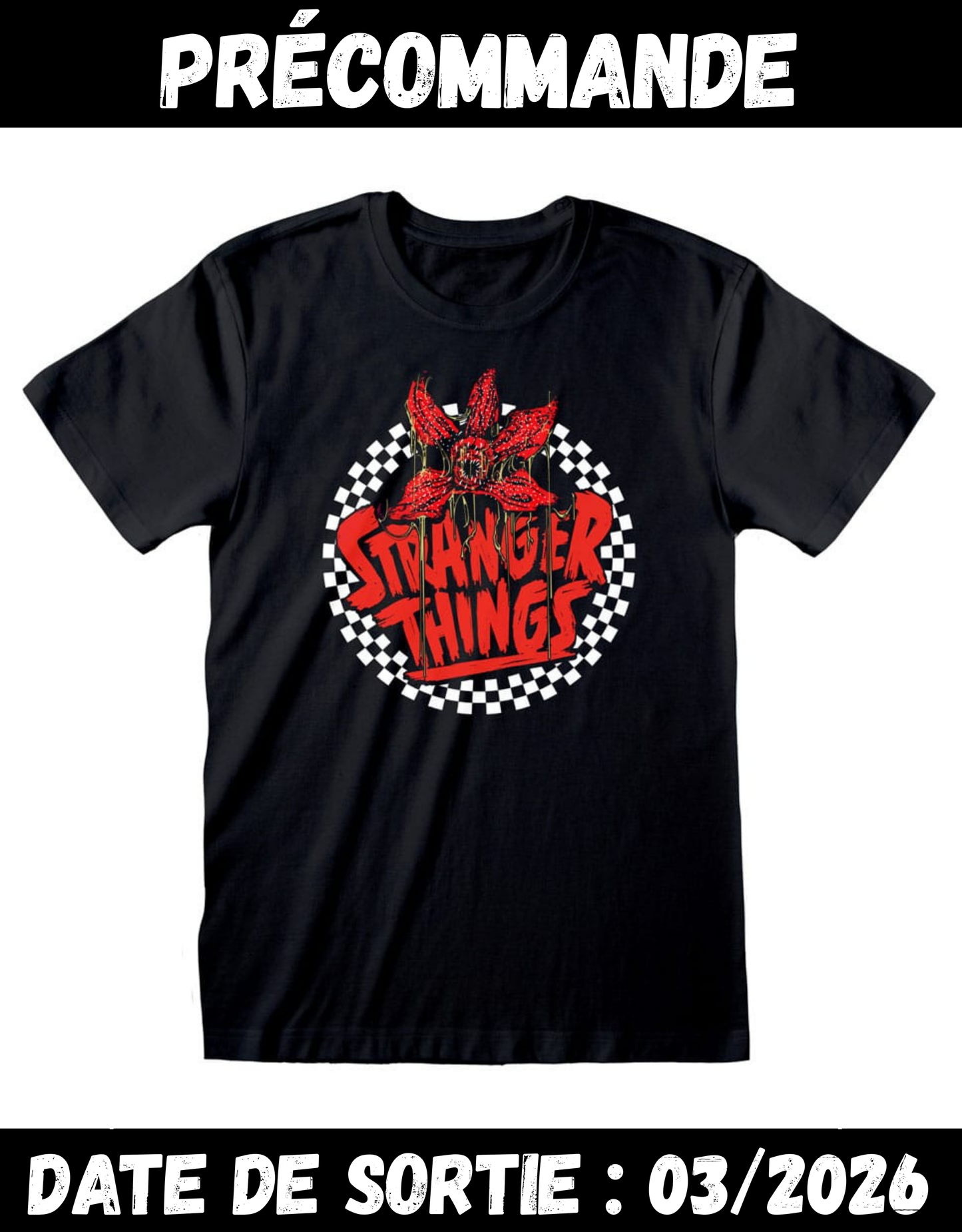 032026 - Stranger Things - Checkered Circle - T-Shirt Diffuzed