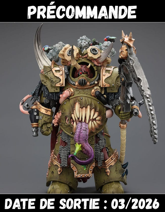 032026 - Warhammer 40k - Death Guard Deathshroud Terminator Champion with Manreaper and Plaguespurter Gauntlets - Figurine Articulée Joytoy