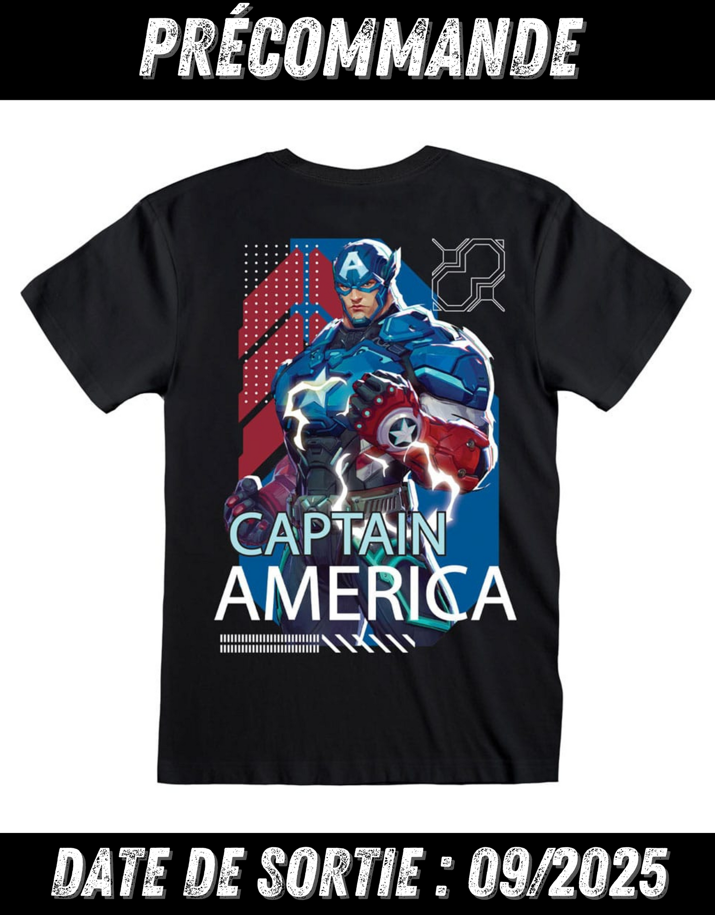 092025 - Marvel Rivals - Captain America - Tee-Shirt S/M/L/XL