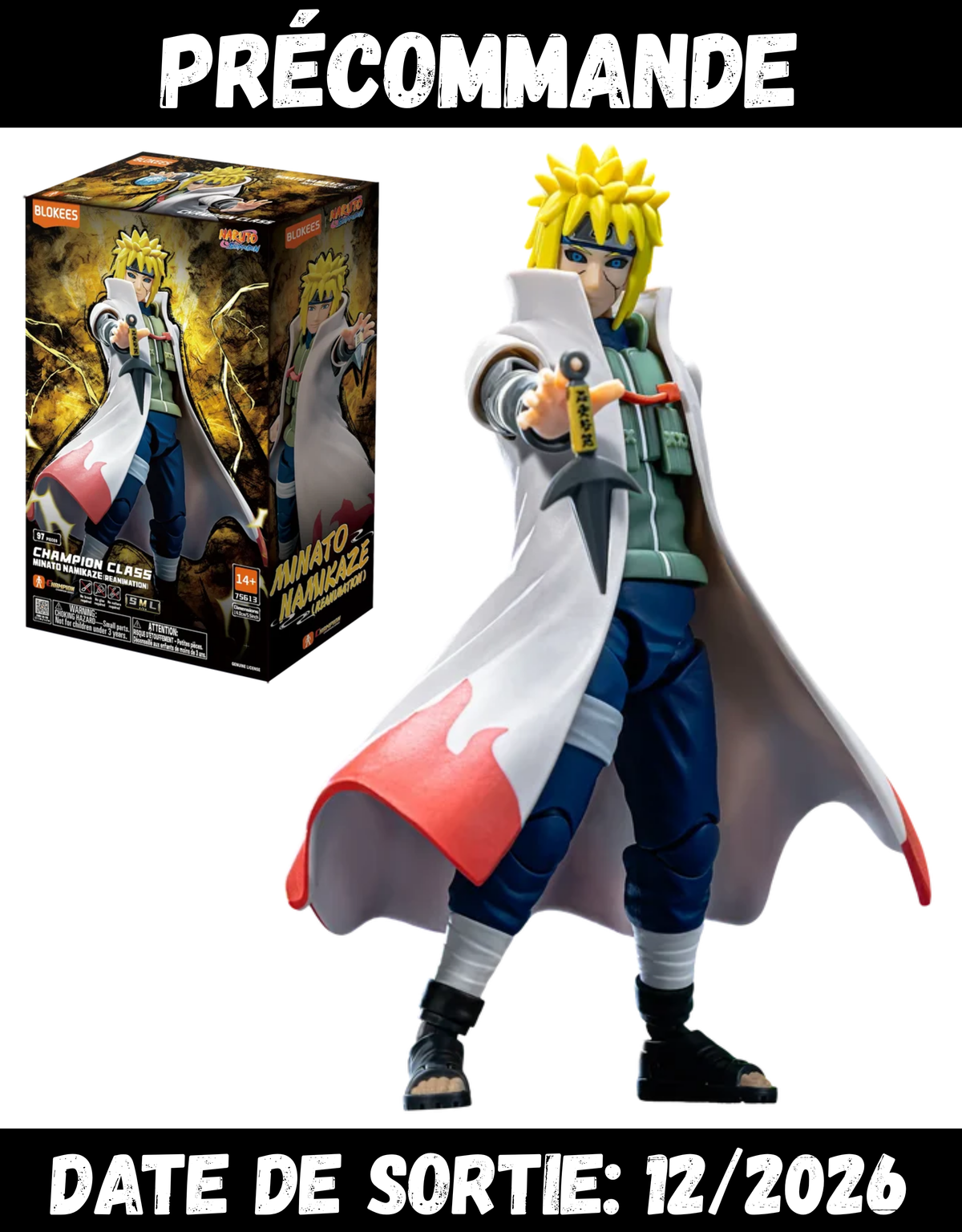 122026 - Naruto Shippuden - Minato Namikaze (Champion Class) - Figurine Articulée Blokees