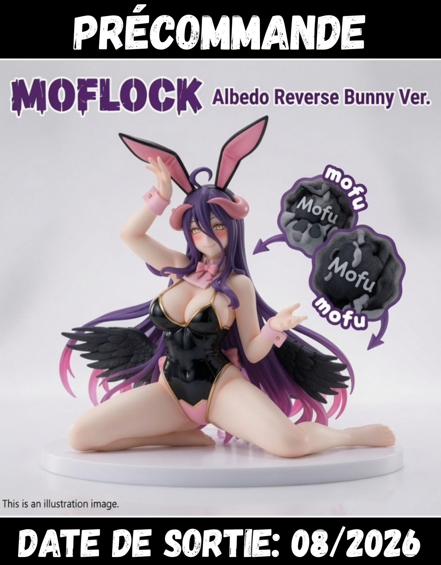 082026 - Overlord -  Albedo Moflock Bunny Ver. - Figurine Taito