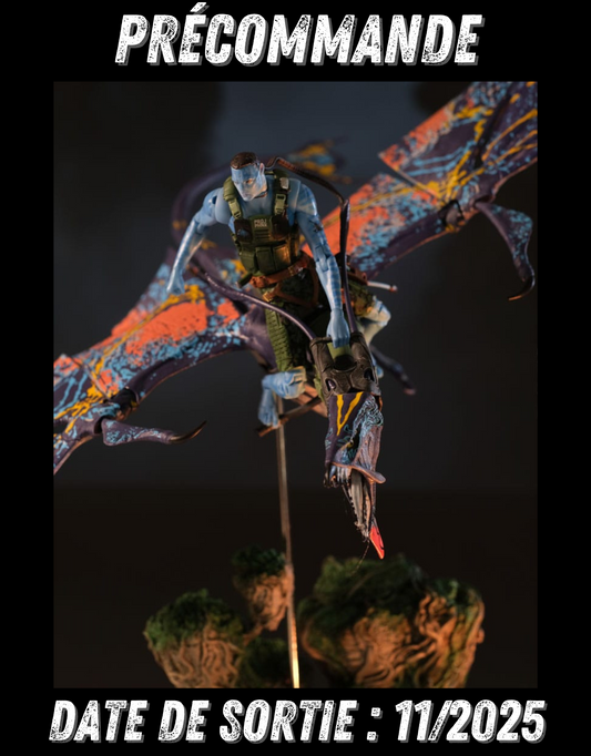 112025 - Avatar: La Voie de l'eau -  Recom Quaritch & RDA Banshee (Gold Label) - Figurine Articulée