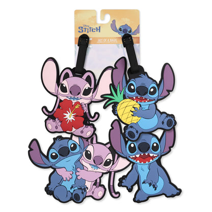 DISNEY – Set d’étiquettes à bagages Stitch & Angel (4 pcs)