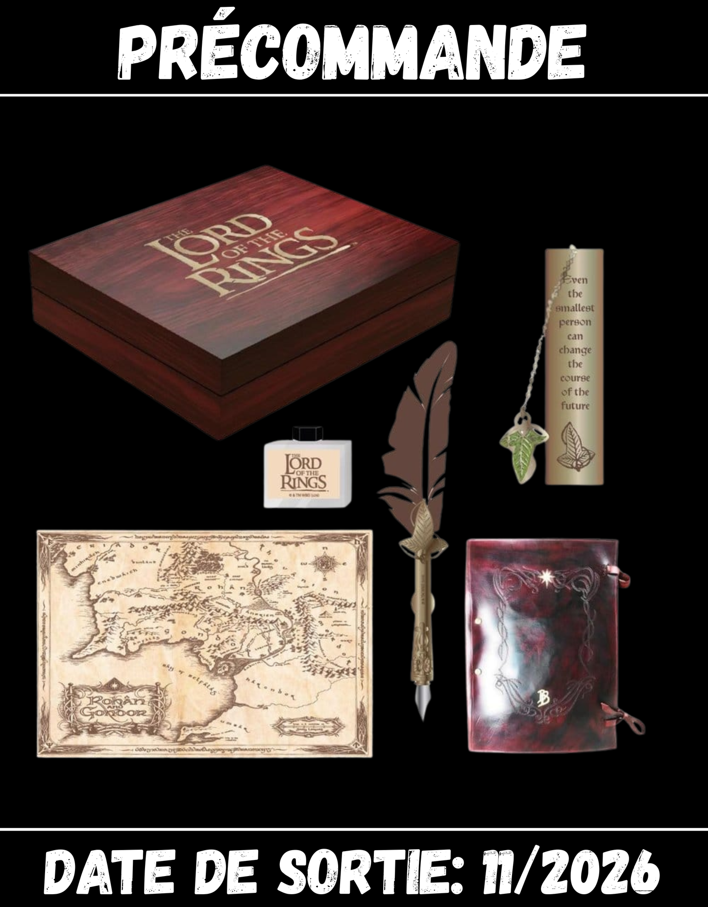 112026 - Le Seigneur des Anneaux Set de Papeterie de Calligraphie Officiel