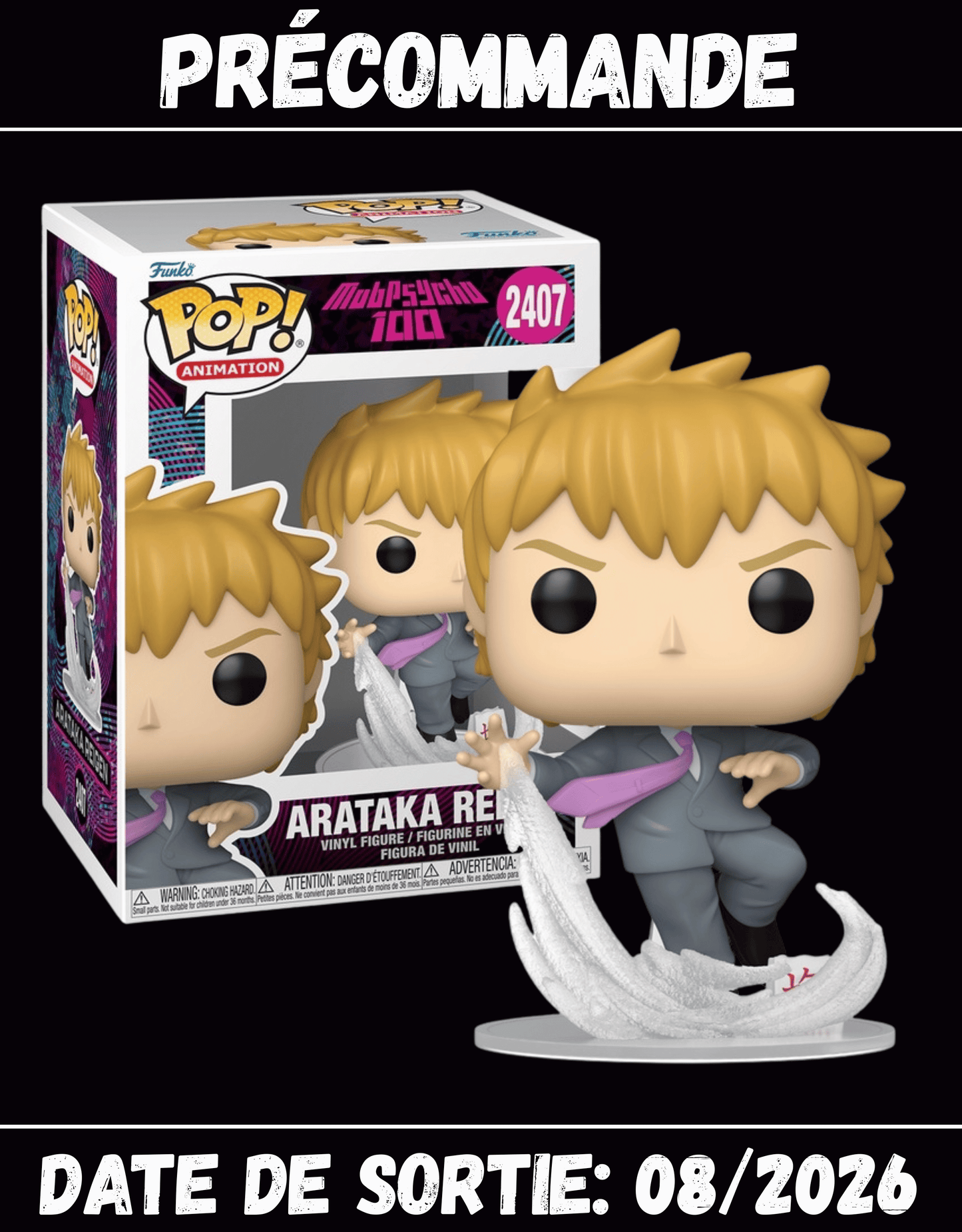 082026 Mob Psycho 100 POP! Animation Arataka Reigen #2407 – Funko