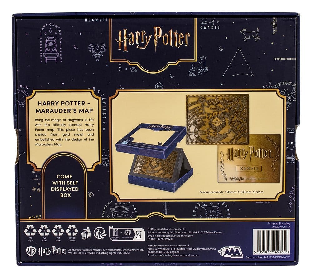 092026 - Harry Potter - réplique Marauder's Map Metal Map - Goodies AAA Marchandise