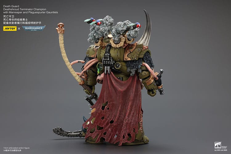 032026 - Warhammer 40k - Death Guard Deathshroud Terminator Champion with Manreaper and Plaguespurter Gauntlets - Figurine Articulée Joytoy