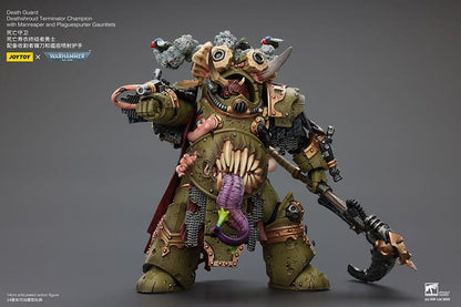 032026 - Warhammer 40k - Death Guard Deathshroud Terminator Champion with Manreaper and Plaguespurter Gauntlets - Figurine Articulée Joytoy