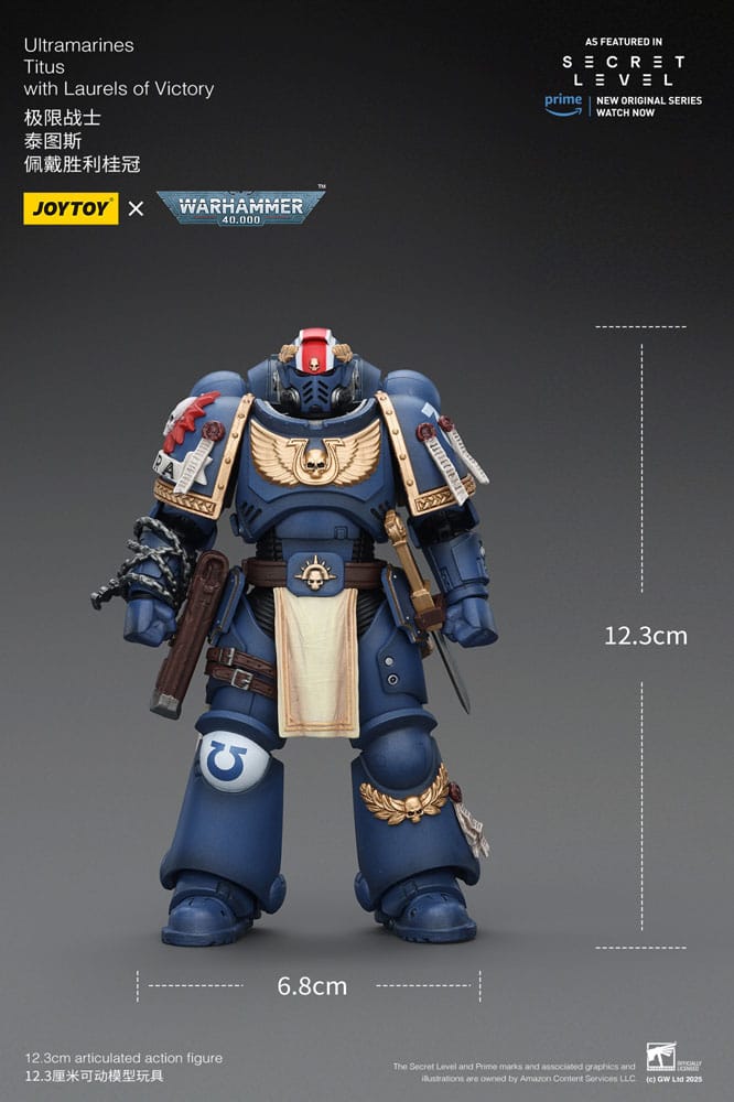 032026 - Warhammer 40K -  Ultramarines Titus with Laurels of Victory  - Figurine Articulée JoyToy