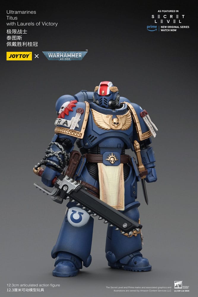 032026 - Warhammer 40K -  Ultramarines Titus with Laurels of Victory  - Figurine Articulée JoyToy