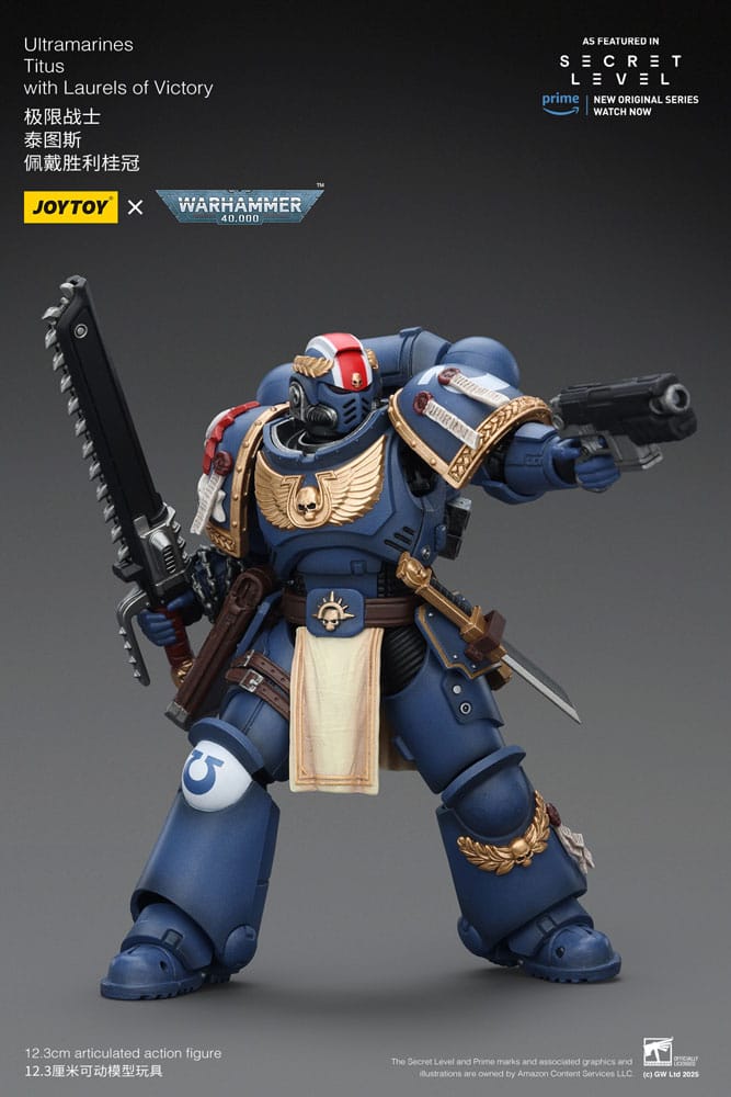 032026 - Warhammer 40K -  Ultramarines Titus with Laurels of Victory  - Figurine Articulée JoyToy