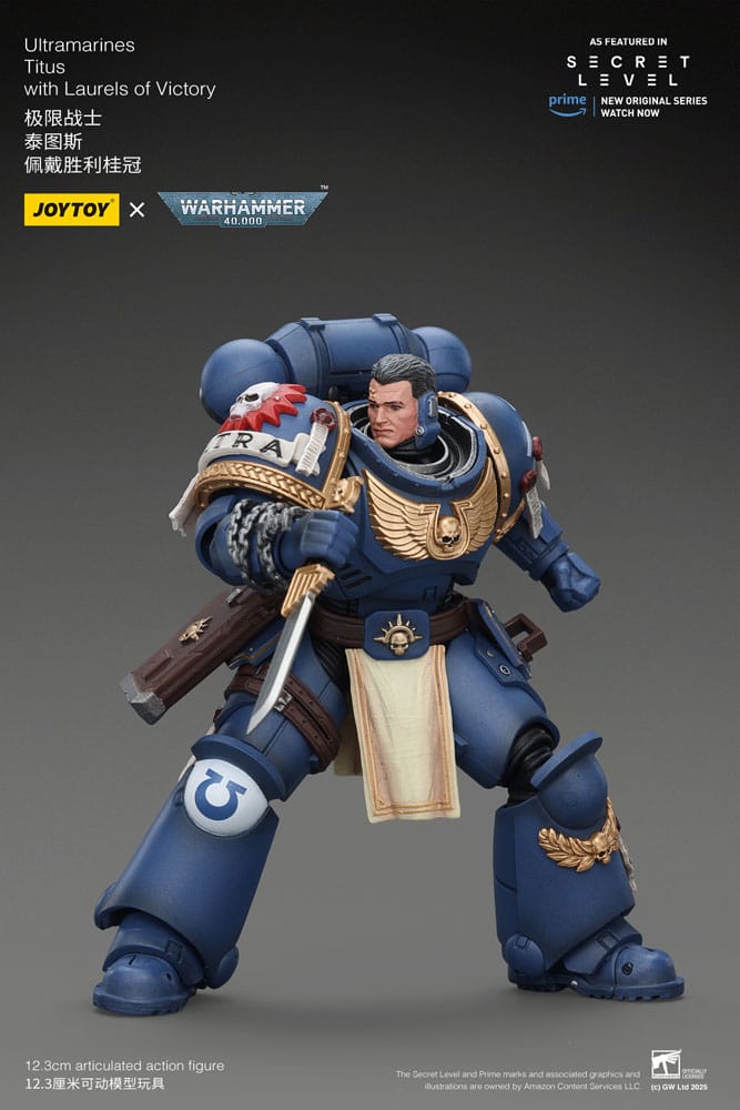 032026 - Warhammer 40K -  Ultramarines Titus with Laurels of Victory  - Figurine Articulée JoyToy