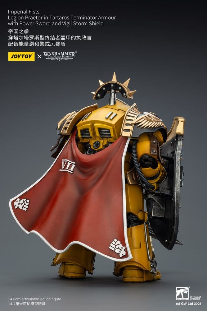 052026 - Warhammer 40K - Imperial Fists figurine Legion Praetor in Tartaros Terminator Armourwith Power Sword and Vigil Storm Shield - Figurine Articulée Joytoy