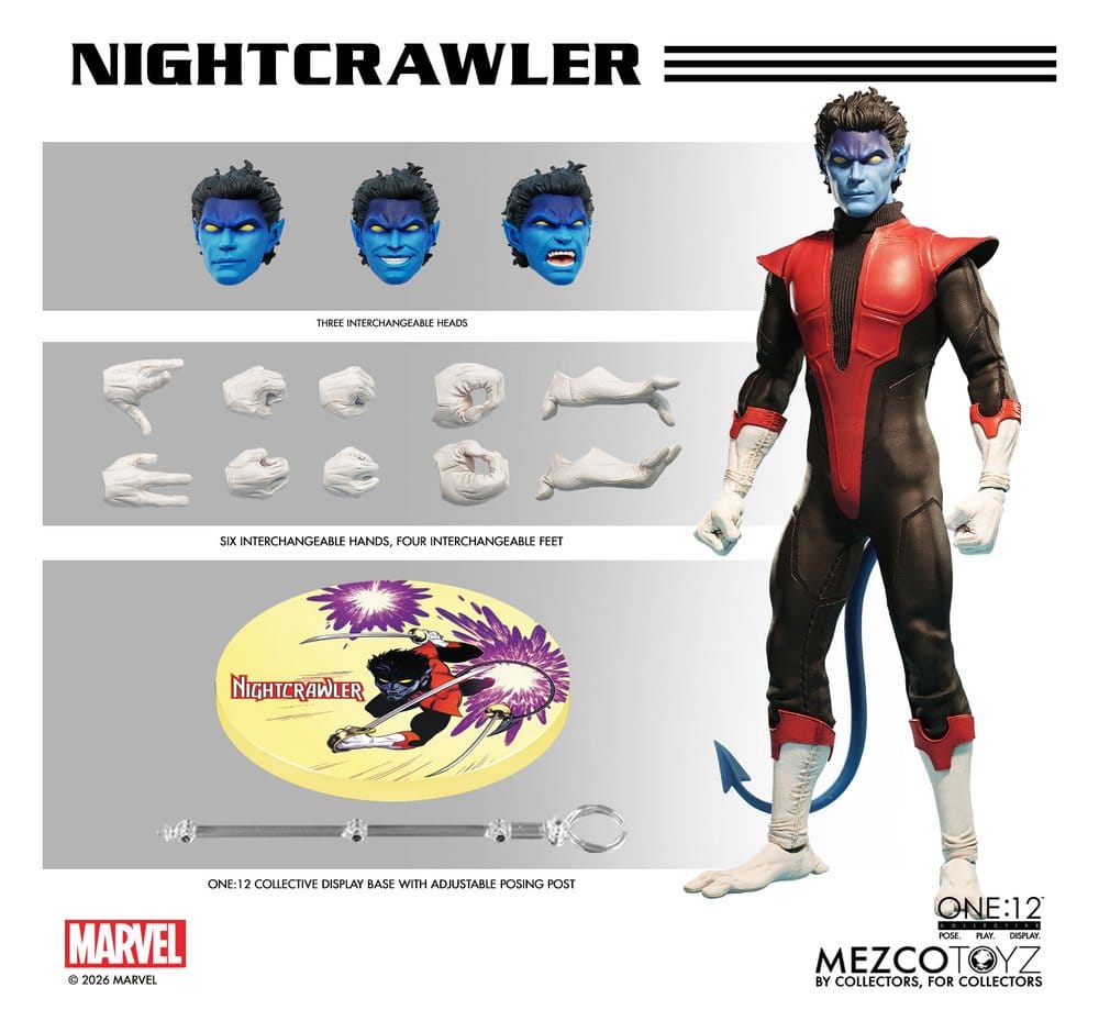 122026 - Marvel X-Men – Figurine Nightcrawler One:12 Collective 1/12 Mezco (16 cm) – Kurt Wagner