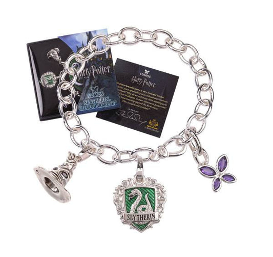 Harry Potter bracelet avec pendentifs plaqué argent Lumos Slytherin